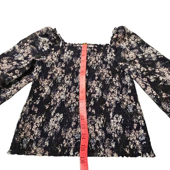 Laundry Black Stretchy Floral Blouse Small - Picture 7 of 10